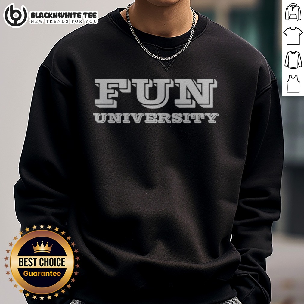 funny-fun-university-collegiate-brand-logo-sweatshirt-sweashirt Funny Fun University Collegiate Brand Logo Sweatshirt featuring a bold collegiate design.