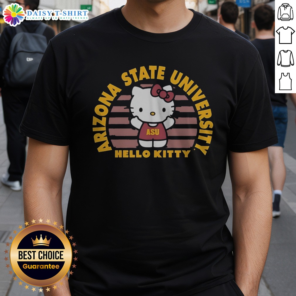 Funny Hello Kitty Arizona State University Collegiate Style Icon Graphic Asu Shirt Funny Hello Kitty Arizona State University Collegiate Style Icon Graphic Asu Shirt showcasing a playful design for fans.