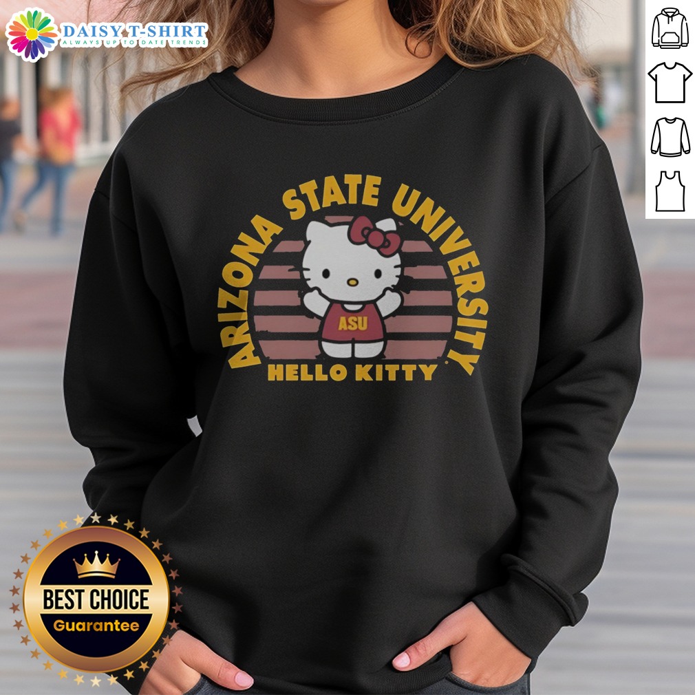 Funny Hello Kitty Arizona State University Collegiate Style Icon Graphic Asu Sweashirt Funny Hello Kitty Arizona State University Collegiate Style Icon Graphic Asu Sweashirt featuring vibrant colors and playful design