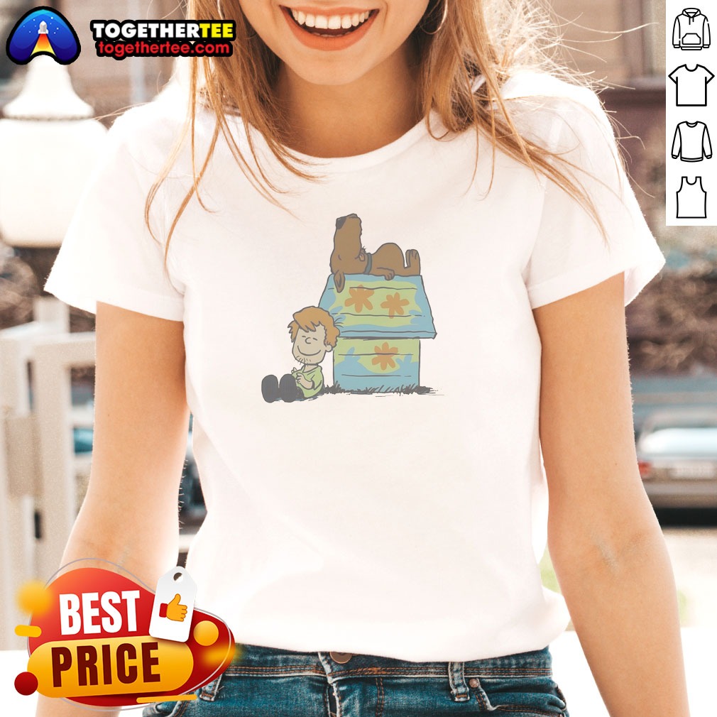 Funny Hot Shaggy Rogers Scooby Doo Peanuts Crossover Mystery Machine Doghouse Ladies Shirt Funny Hot Shaggy Rogers Scooby Doo Peanuts Crossover Mystery Machine Doghouse Ladies Shirt