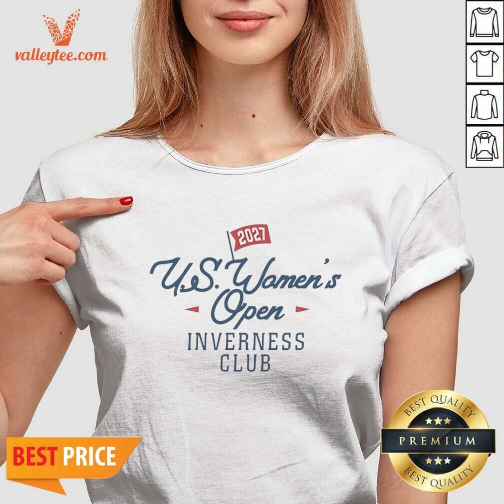 funny-hot-us-women-s-open-inverness-club-2027-v-neck-optimized Funny Hot US Women'S Open Inverness Club 2027 v neck optimized women's t-shirt in white