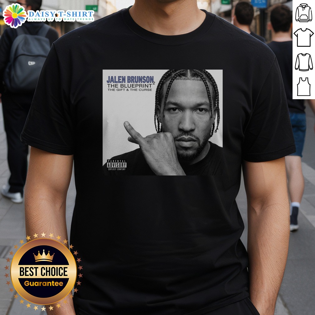 Funny Jalen Brunson New York Knicks NBA Champions 2026 The Blueprint The Gift The Curse Shirt Funny Jalen Brunson New York Knicks NBA Champions 2026 The Blueprint The Gift The Curse graphic shirt in black