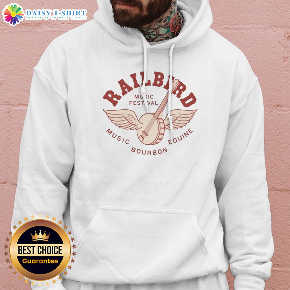 funny-lexington-railbird-music-festival-2026-hoodie Funny Lexington Railbird Music Festival 2026 Hoodie displayed on a hanger, showcasing its vibrant design