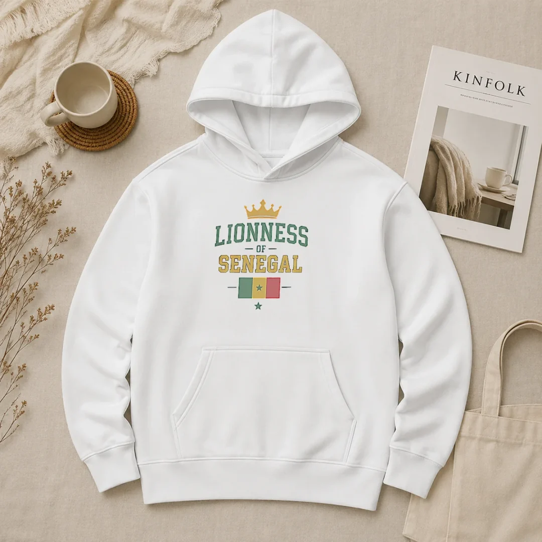Funny Lioness Of Senegal Flag And Crown National Hoodie Funny Lioness Of Senegal Flag And Crown National Hoodie