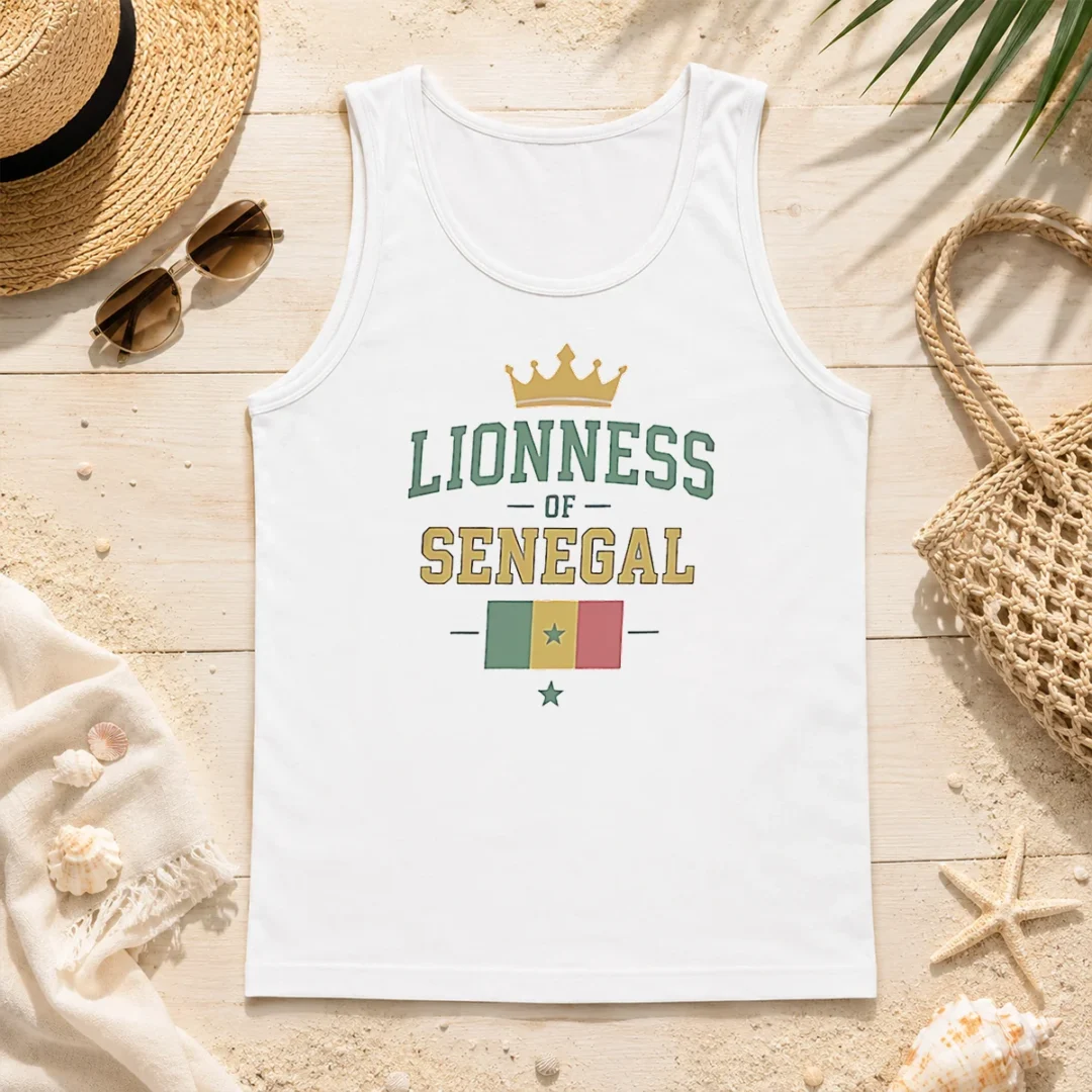 Funny Lioness Of Senegal Flag And Crown National Tank Top Funny Lioness Of Senegal Flag And Crown National Tank Top