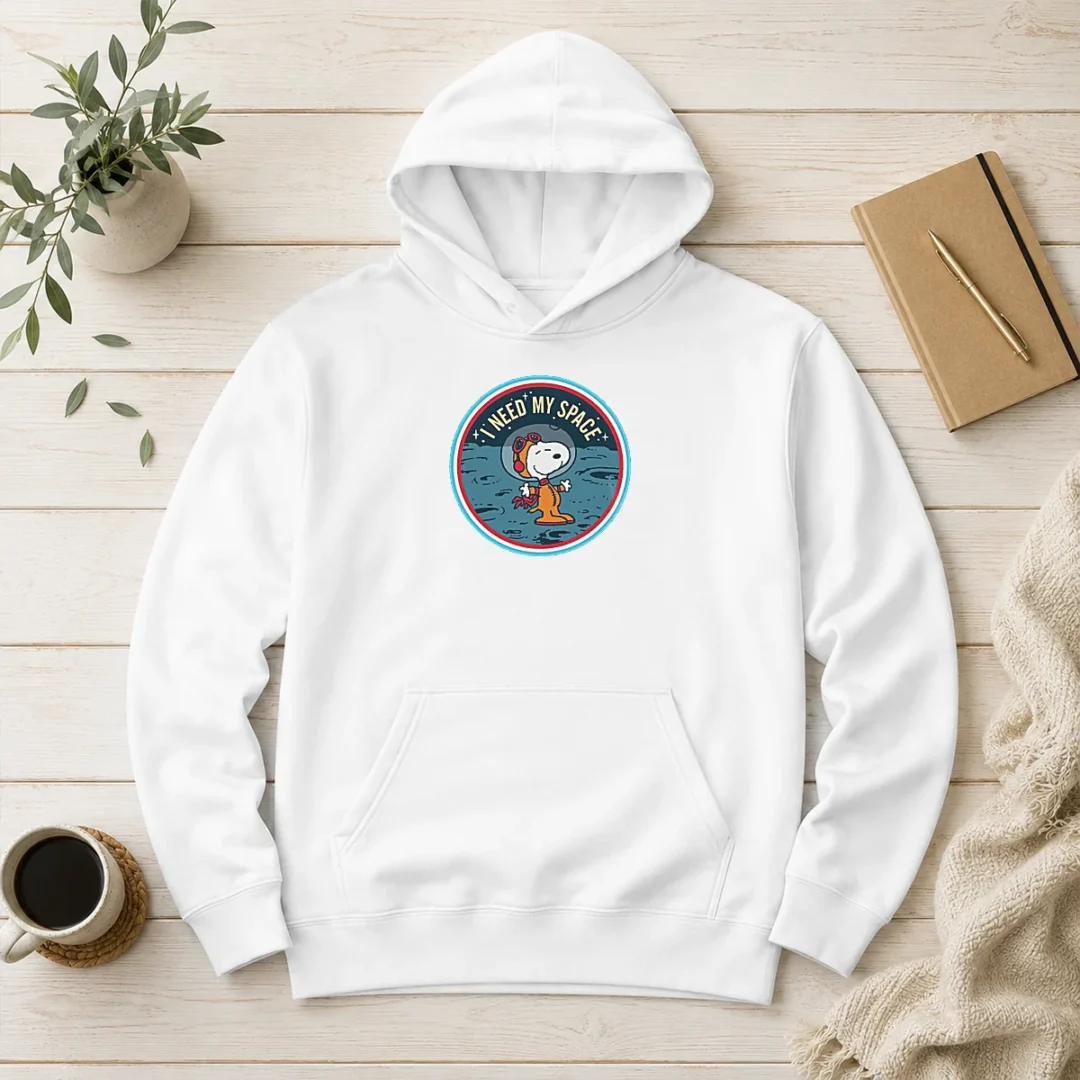 funny-peanuts-snoopy-on-the-moon-i-need-my-space-mens-hoodie Funny Peanuts Snoopy On The Moon I Need My Space Mens Hoodie