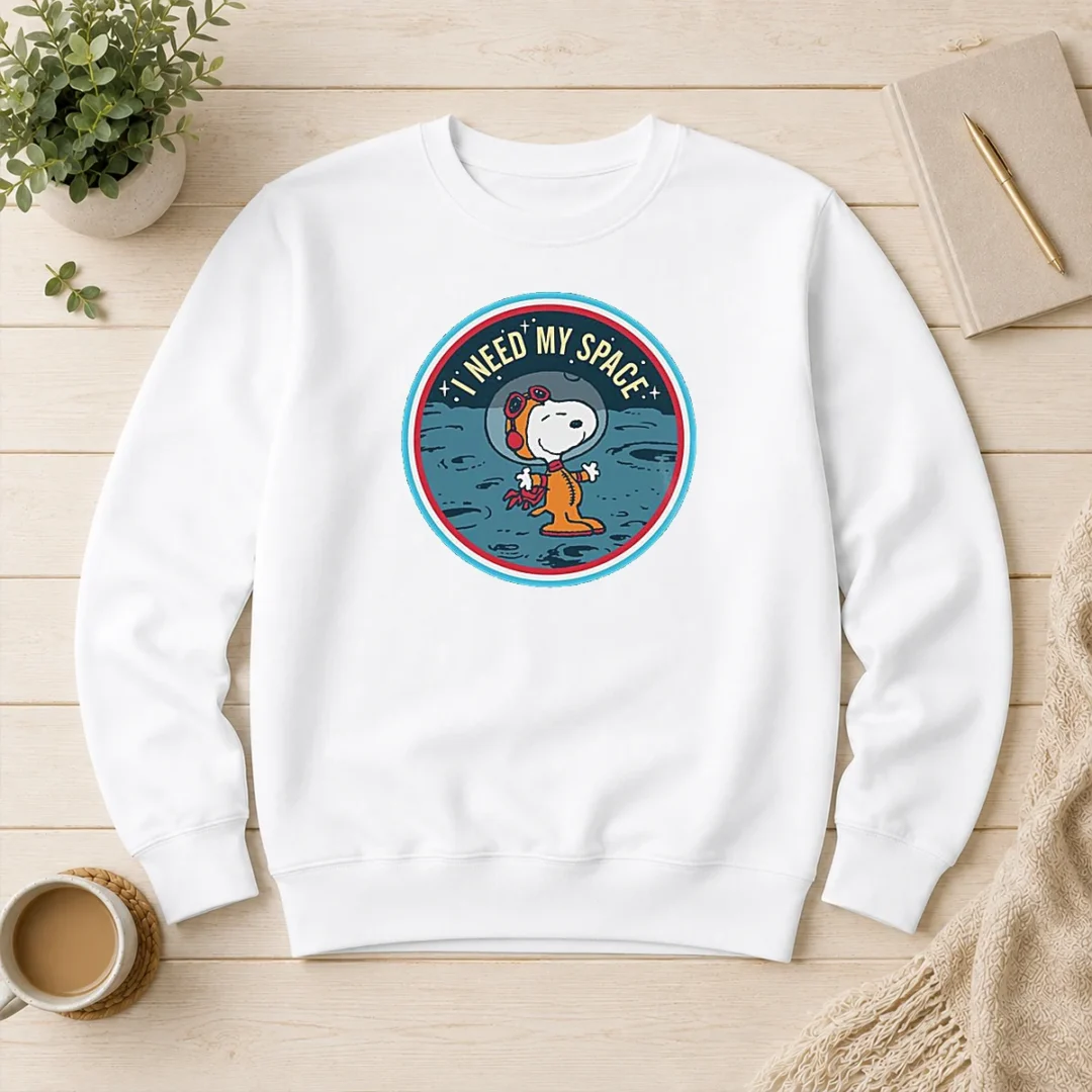 funny-peanuts-snoopy-on-the-moon-i-need-my-space-mens-sweater Funny Peanuts Snoopy On The Moon I Need My Space Mens Sweater