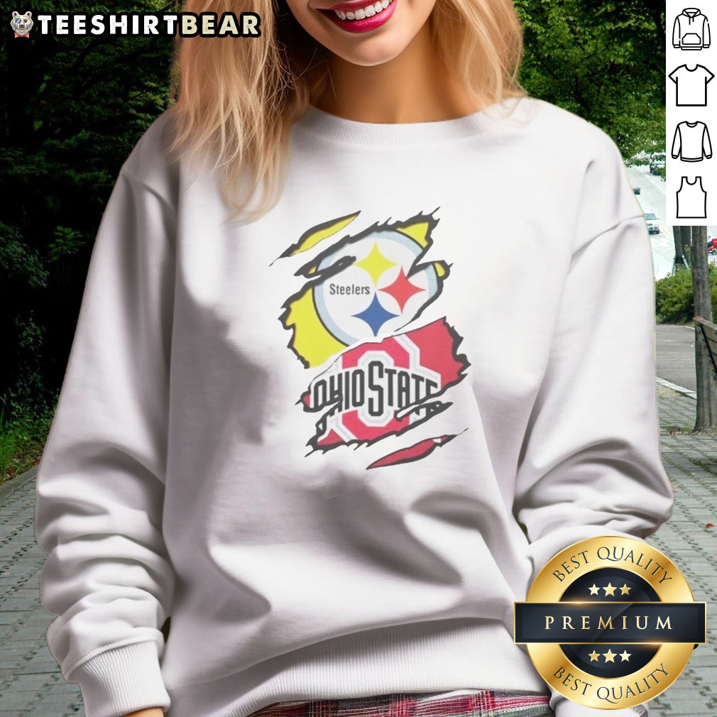 funny-pittsburgh-steelers-ohio-state-buckeyes-torn-logo-graphic-sport-sweatshirt Funny Pittsburgh Steelers Ohio State Buckeyes Torn Logo Graphic Sport Sweatshirt showcasing a unique torn logo design.