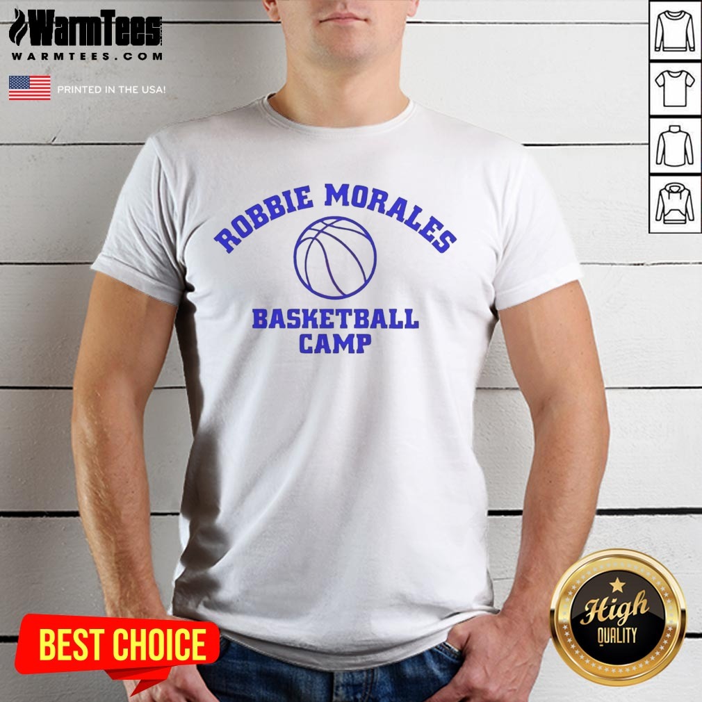 funny-robbie-morales-basketball-camp-shirt-1 Funny Robbie Morales Basketball Camp shirt featuring bold text and basketball graphics on a comfortable cotton tee