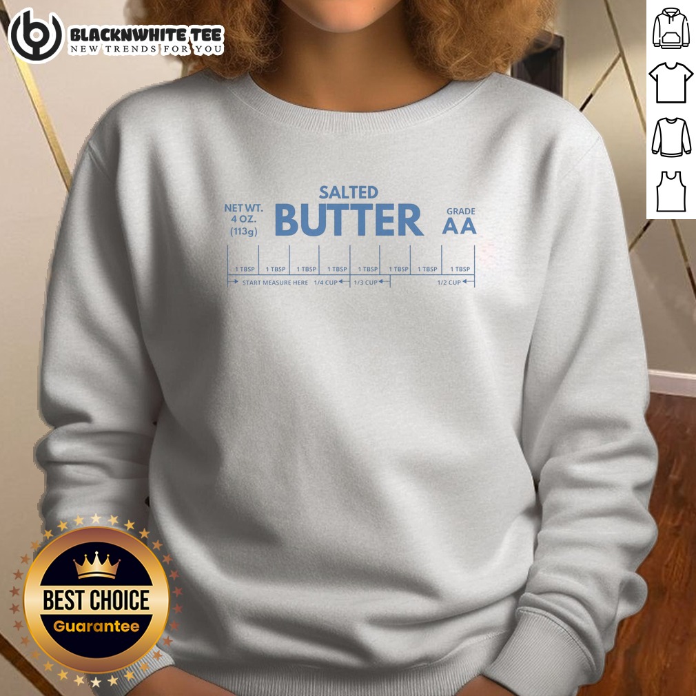 funny-salted-butter-grade-aa-sweatshirt-sweashirt Funny Salted Butter Grade Aa Sweatshirt displayed on a wooden background
