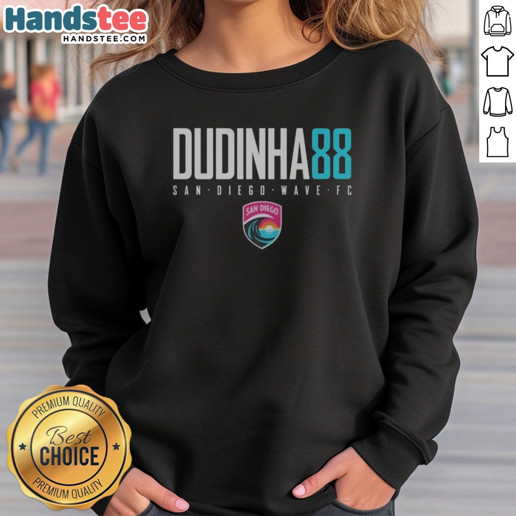 funny-san-diego-wave-fc-dudinha-88-san-diego-wave-fc-nwsl-soccer-team-sweatshirt Funny San Diego Wave FC Dudinha 88 sweatshirt featuring the NWSL soccer team logo