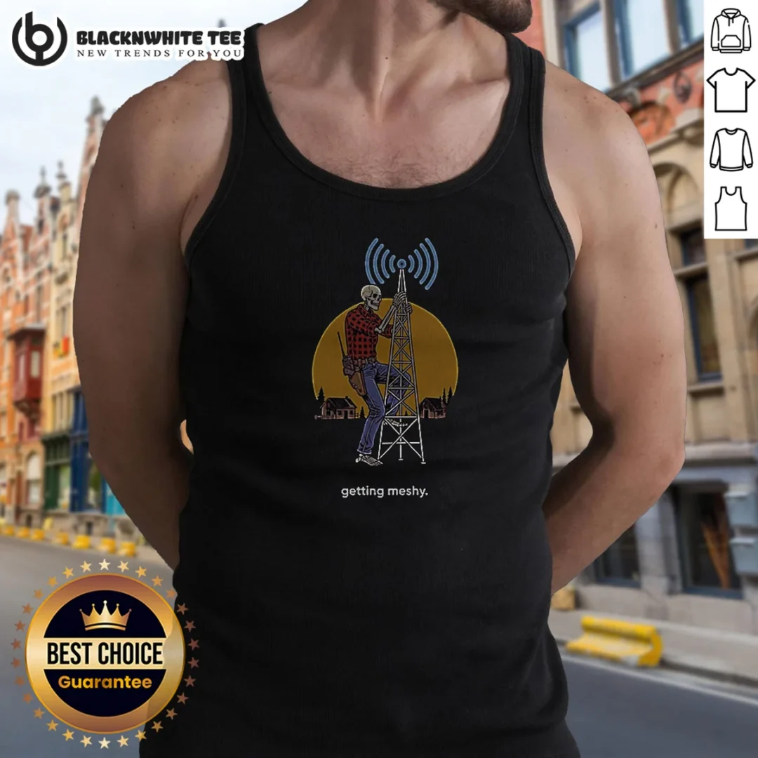 Funny Skeleton Getting Meshy Tank Top Funny Skeleton Getting Meshy Tank Top