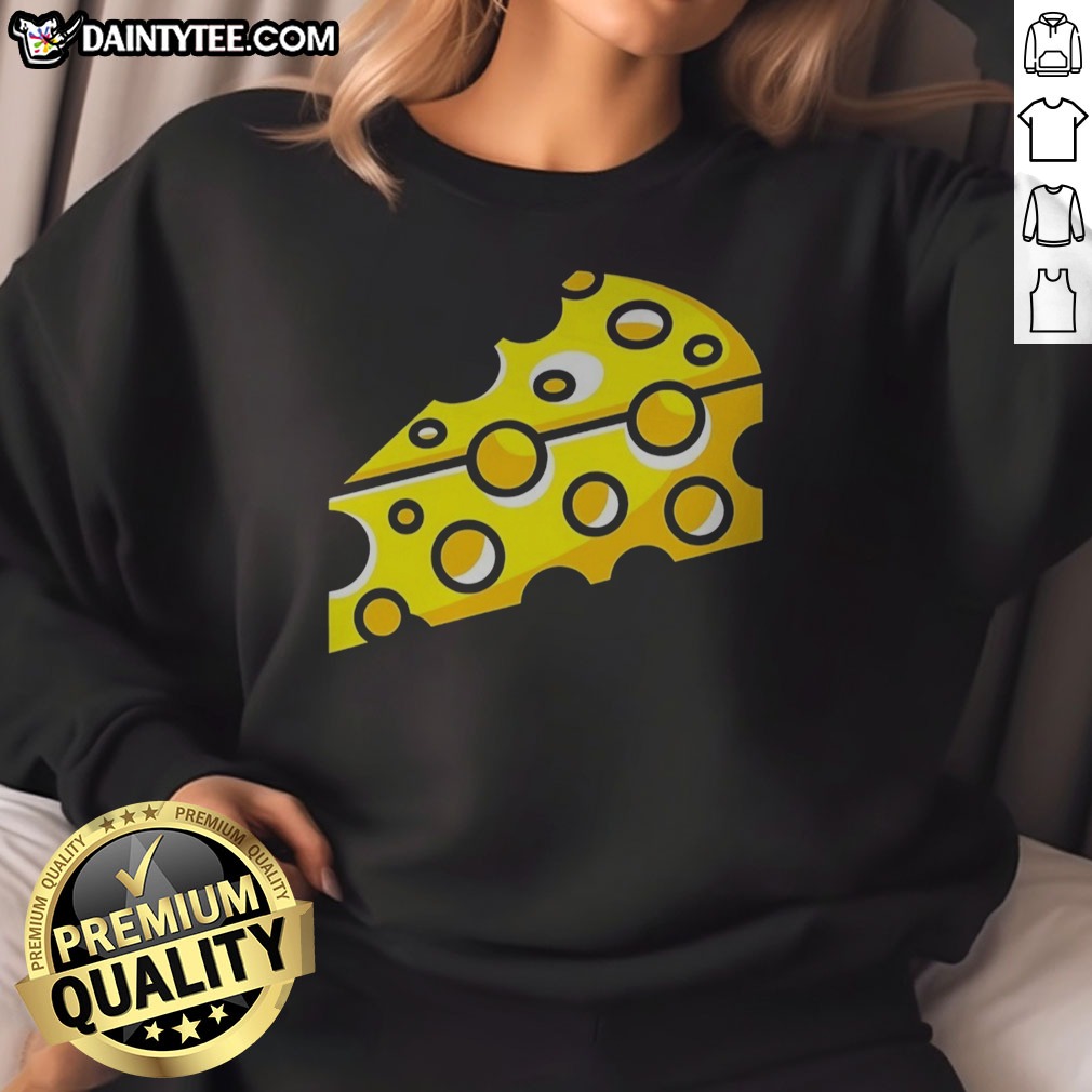 funny-swiss-cheese-hole-yellow-food-slice-dairy-snack-symbol-pattern-culinary-art-sweatshirt Funny Swiss Cheese Hole Yellow Food Slice Dairy Snack Symbol Pattern Culinary Art Sweatshirt showcasing a playful cheese design.