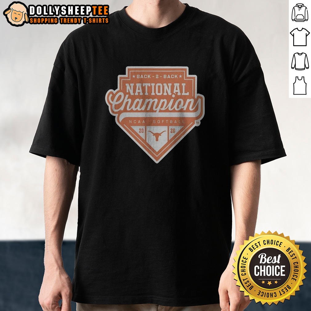funny-texas-longhorns-back-2-back-national-champion-ncaa-softball-20-26-official-shirt Funny Texas Longhorns Back 2 Back National Champion NCAA Softball 20 26 Official Shirt displayed on a neutral background.
