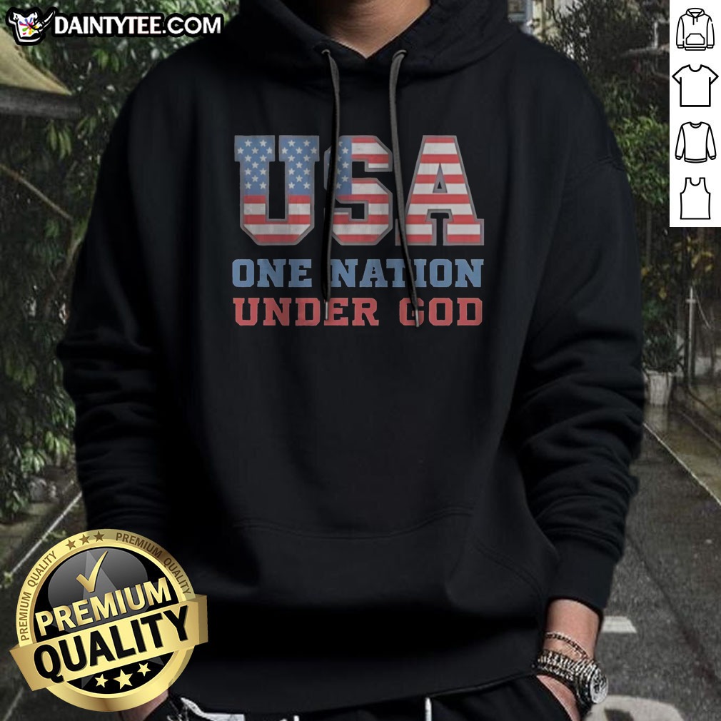 funny-usa-one-nation-under-god-american-flag-patriotic-stars-and-stripes-theme-hoodie Funny USA One Nation Under God American Flag Patriotic Stars And Stripes Theme Hoodie featuring vibrant colors and a bold design.