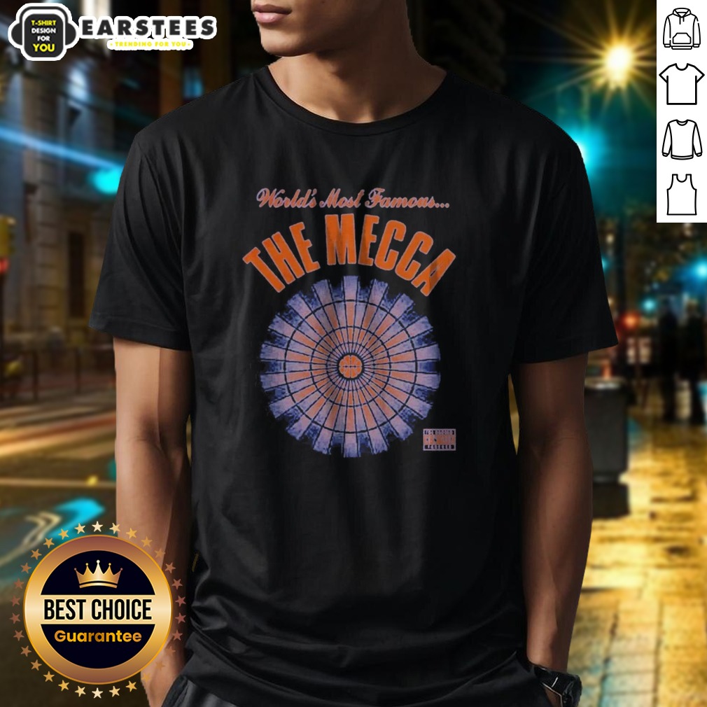 funny-world-s-most-famous-the-mecca-shirt-1 Funny World'S Most Famous The Mecca shirt featuring bold text on a comfortable cotton tee