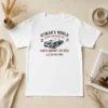 Funny Wymans World Auto Salvage Co graphic printed on a classic unisex cotton t shirt in black
