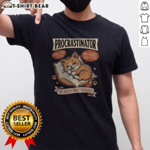 Official Procrastinator Cat Shirt featuring a playful cat graphic on a comfortable tee