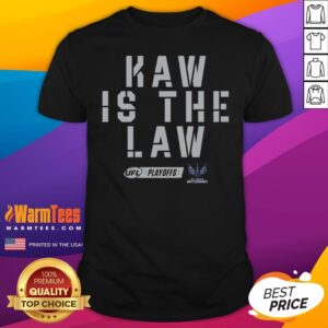 St Louis Kaw Is The Law UFL Playoffs shirt displayed on a neutral background, showcasing its vibrant design.