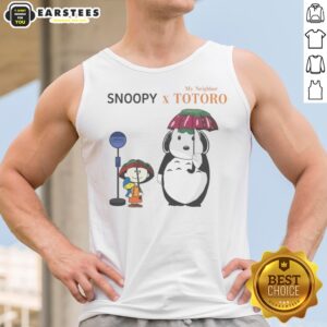 Awesome Snoopy Peanuts Charlie Brown Woodstock My Neighbor Totoro Snoopy X Totoro My Neighbor tank top in vibrant colors