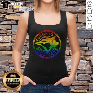 Official Toronto Blue Jays Pride Logo Major League Baseball MLB Logo Tank top featuring vibrant colors.