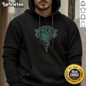Premium New York Liberty X New York Knick Mashup Logo hoodie in black with combined team logos on front