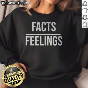 Nice Facts Over Feelings Logic Truth Reason Emotion Subjective Perspective Mindset Sweatshirt displayed on a hanger