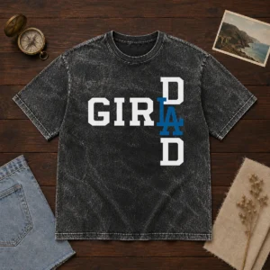 Pretty Los Angeles Dodgers LA Girl Dad Washed T Shirt in soft washed fabric with classic fit