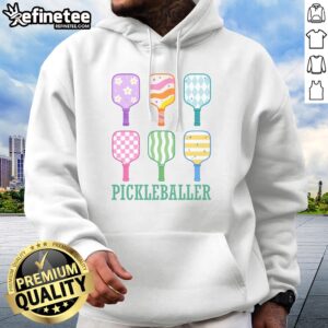 Official Pickleballer Pick Baller Funny Cute Pickleball hoodie featuring a playful design.