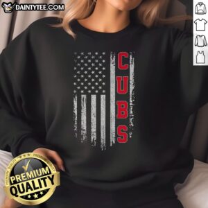 Good Vintage Cubs Name American US Flag Sports Sweatshirt featuring a classic design and vibrant colors.