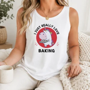 Funny Unicorn Holding Baking Tray I Just Really Love Baking Tank Top