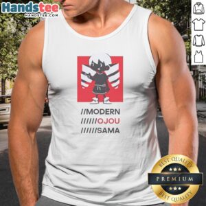 Official Modern Ojou Sama Tank top featuring a sleek sleeveless design with elegant typography on a white background