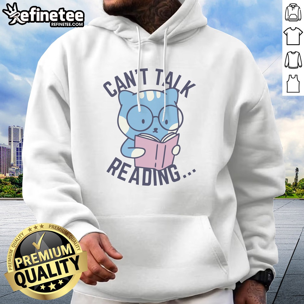 good-can-t-talk-reading-hoodie Good Can'T Talk Reading hoodie in charcoal grey with front pocket and adjustable hood
