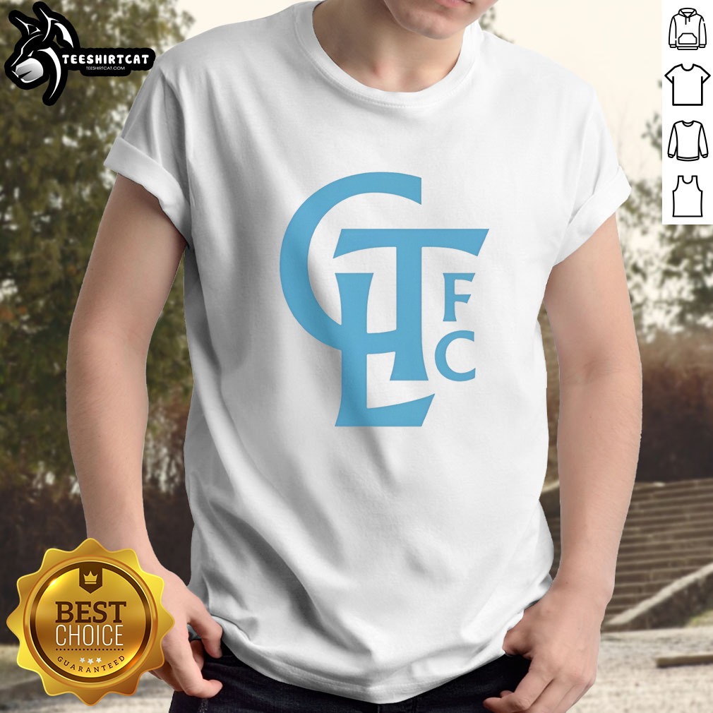 good-charlotte-fc-cltfc-classic-monogram-logo-soccer-shirt-1 Good Charlotte FC CLTFC Classic Monogram Logo Soccer Shirt displayed on a neutral background