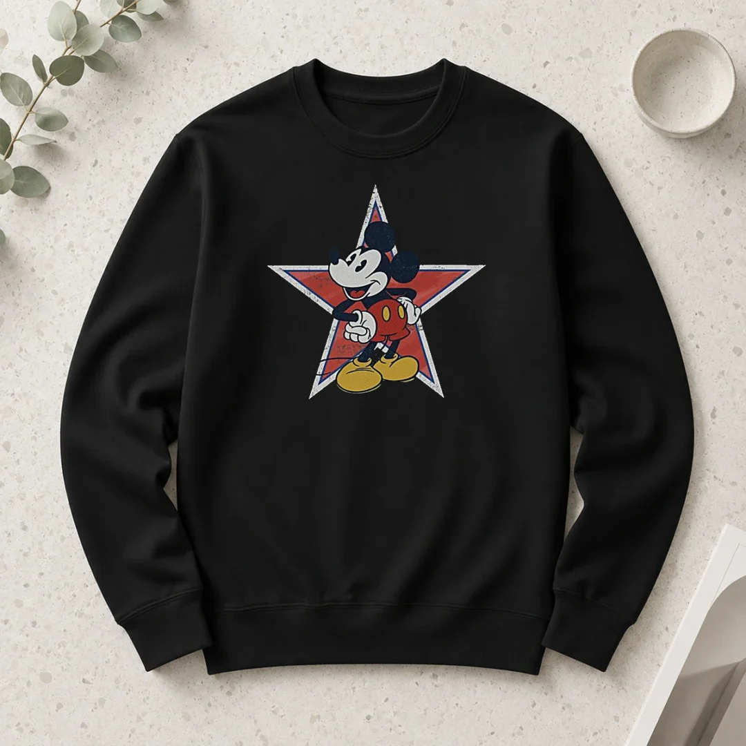 good-disney-distressed-mickey-mouse-star-mens-long-sleeve-shirt Good Disney Distressed Mickey Mouse Star Mens Long Sleeve Shirt