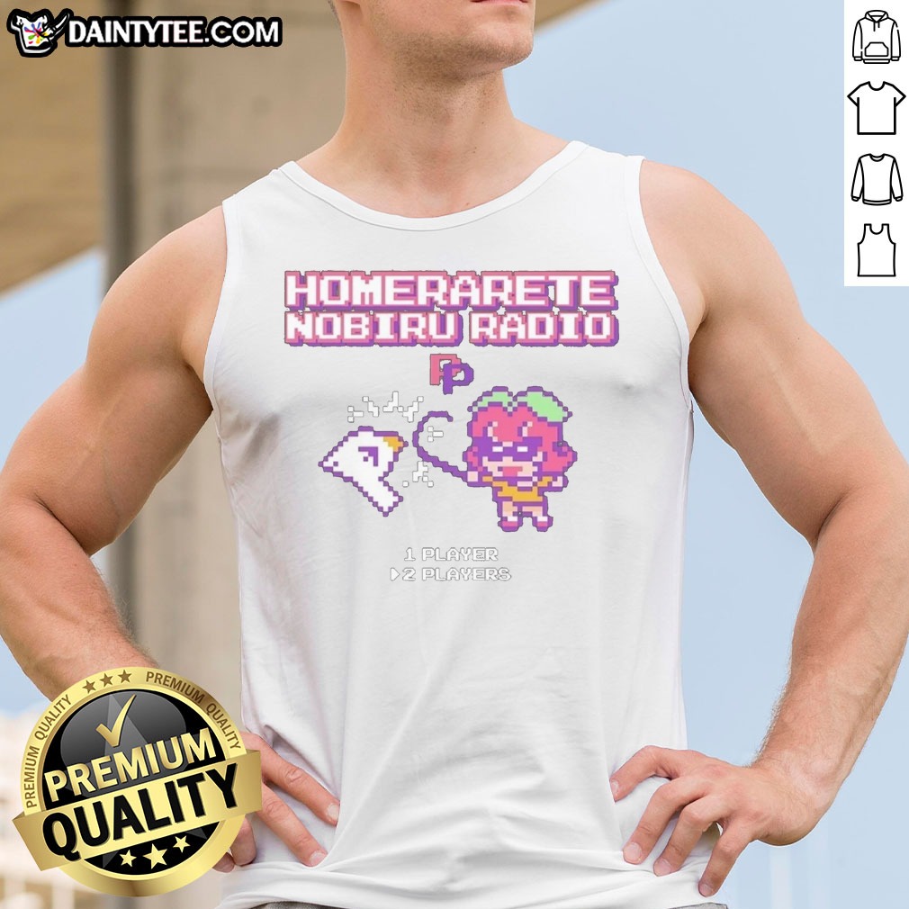good-homerarete-nobiru-radio-tank-top Good Homerarete Nobiru Radio Tank top featuring a unique graphic design for casual wear.