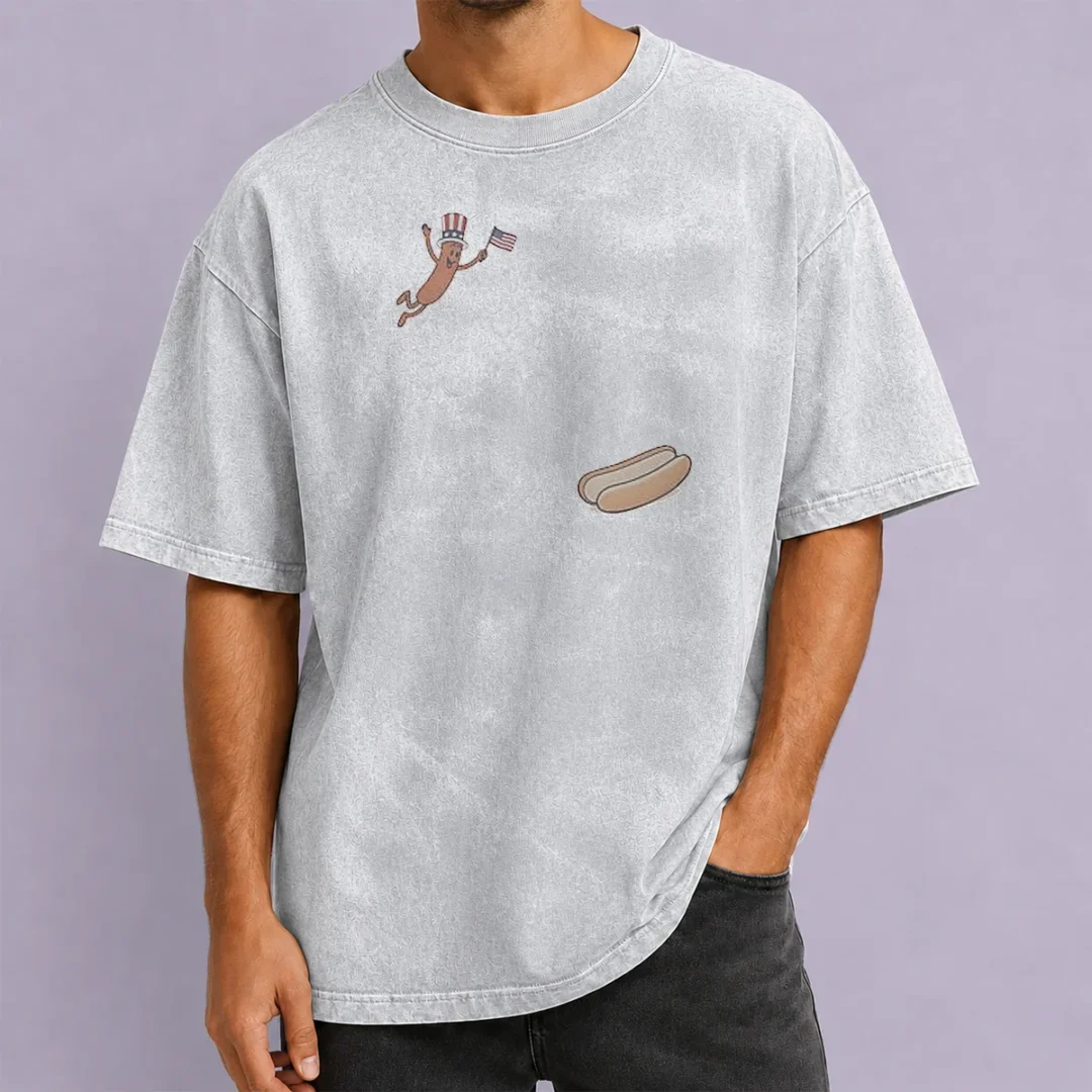 good-hotdog-freedom-dive-meme-washed-t-shirt Good Hotdog Freedom Dive Meme Washed T-Shirt