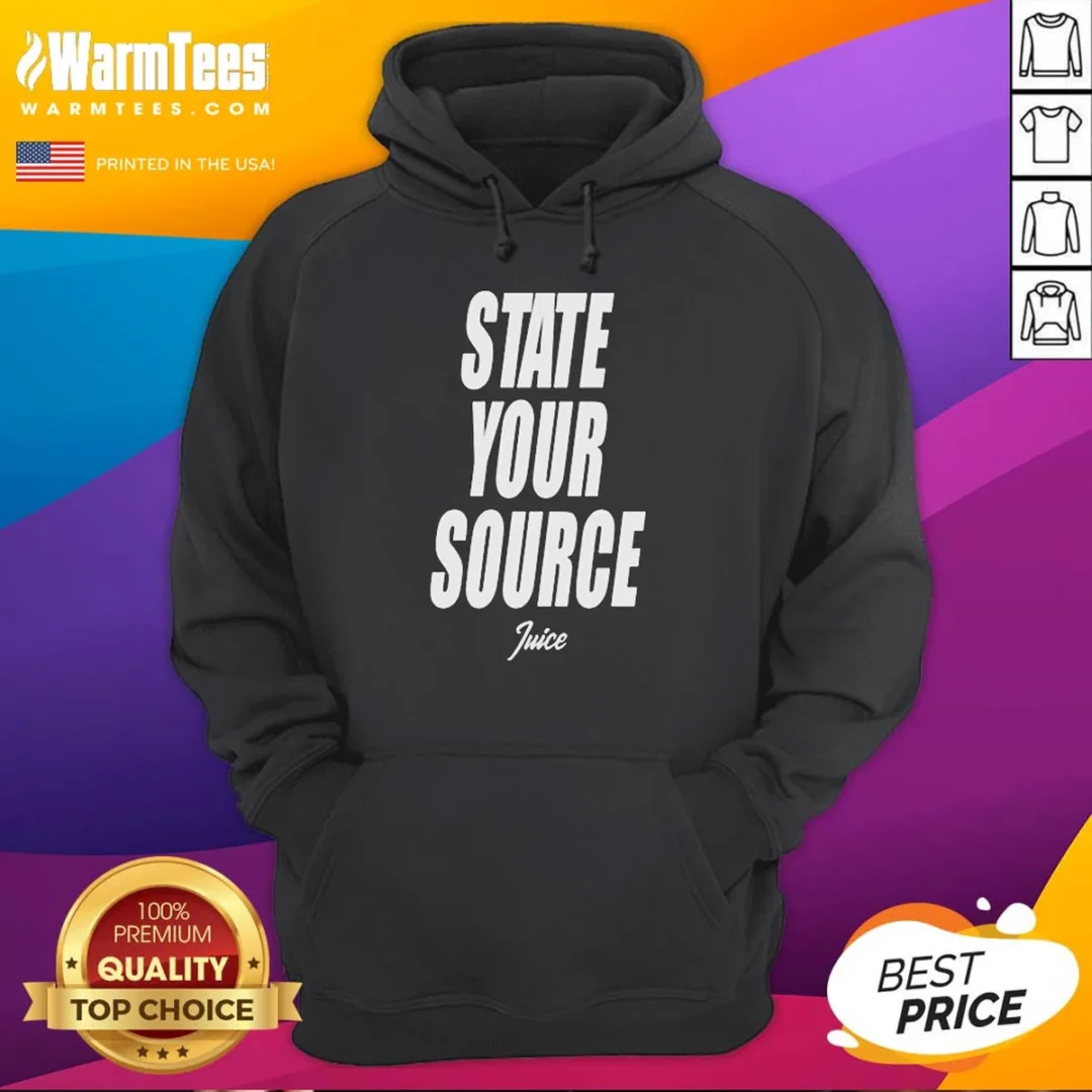 good-jaylen-brown-state-your-source-hoodie Good Jaylen Brown State Your Source Hoodie in black, featuring a comfortable pullover design with front kangaroo pocket