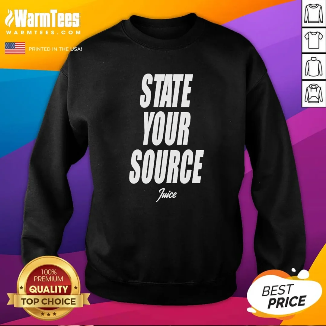good-jaylen-brown-state-your-source-sweatshirt Good Jaylen Brown State Your Source Sweatshirt in black, featuring bold front print and crew neck design