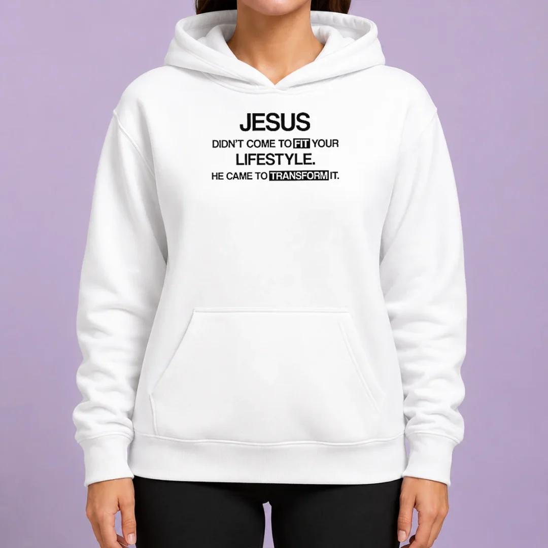 good-jesus-didn-t-come-to-fit-your-lifestyle-he-came-to-transform-it-hoodie Good Jesus Didn'T Come To Fit Your Lifestyle He Came To Transform It hoodie in charcoal gray with front pocket and drawstring hood