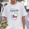 Good Just A Texas Girl Living In A Pennsylvania World Texas Girl Shirt, casual short sleeve tee with bold text design