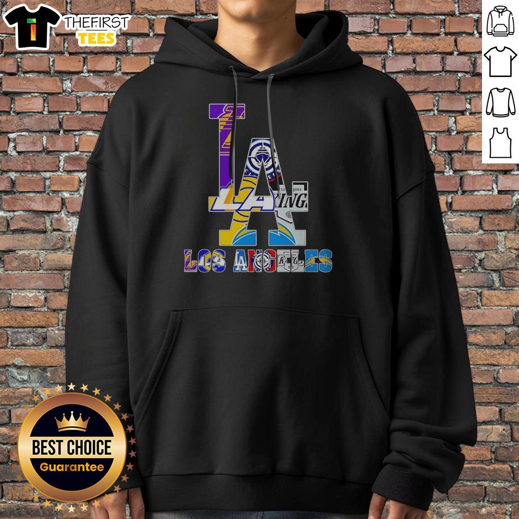 good-los-angeles-sports-teams-la-logos-hoodie Good Los Angeles Sports Teams LA Logos Hoodie showcasing vibrant team logos on a comfortable hoodie.