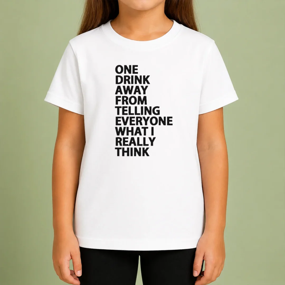 good-one-drink-away-from-telling-everyone-what-i-really-think-sarcasm-kids-t-shirt-2 Good One Drink Away From Telling Everyone What I Really Think Sarcasm Kids T-Shirt