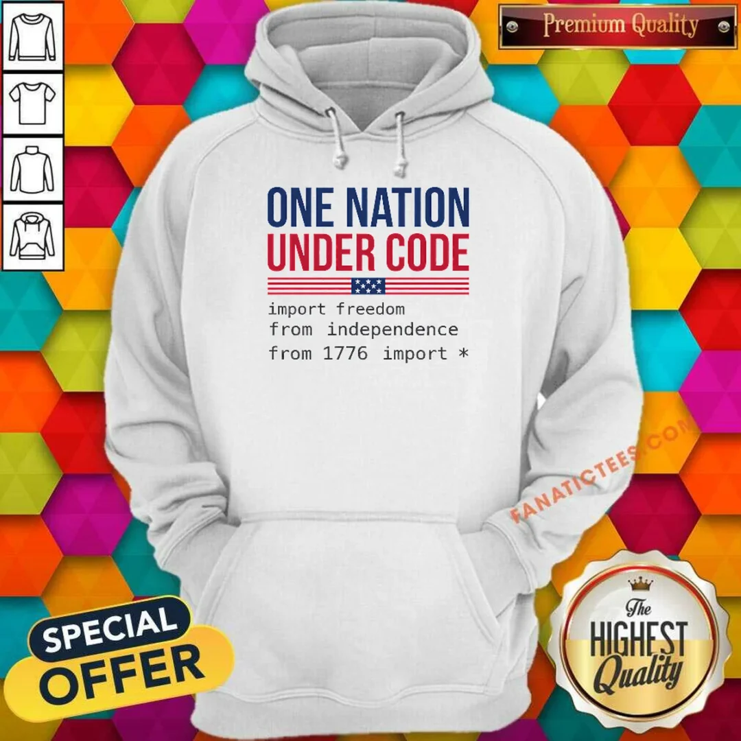 good-one-nation-under-code-hoodie-hoodie-optimized Good One Nation Under Code Hoodie hoodie optimized front view with kangaroo pocket and adjustable drawstring hood