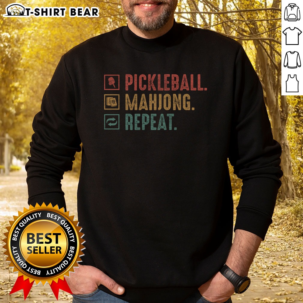 Good Pickleball Mahjong Repeat Sweatshirt Good Pickleball Mahjong Repeat Sweatshirt featuring a unique pattern for pickleball and mahjong enthusiasts.