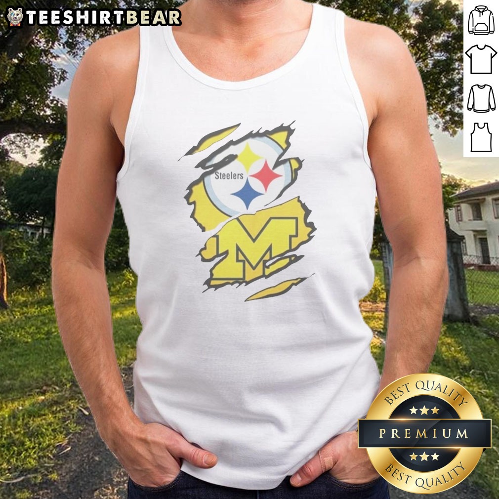 good-pittsburgh-steelers-michigan-wolverines-torn-metal-logo-graphic-tank-top Good Pittsburgh Steelers Michigan Wolverines Torn Metal Logo Graphic Tank top showcasing a unique design