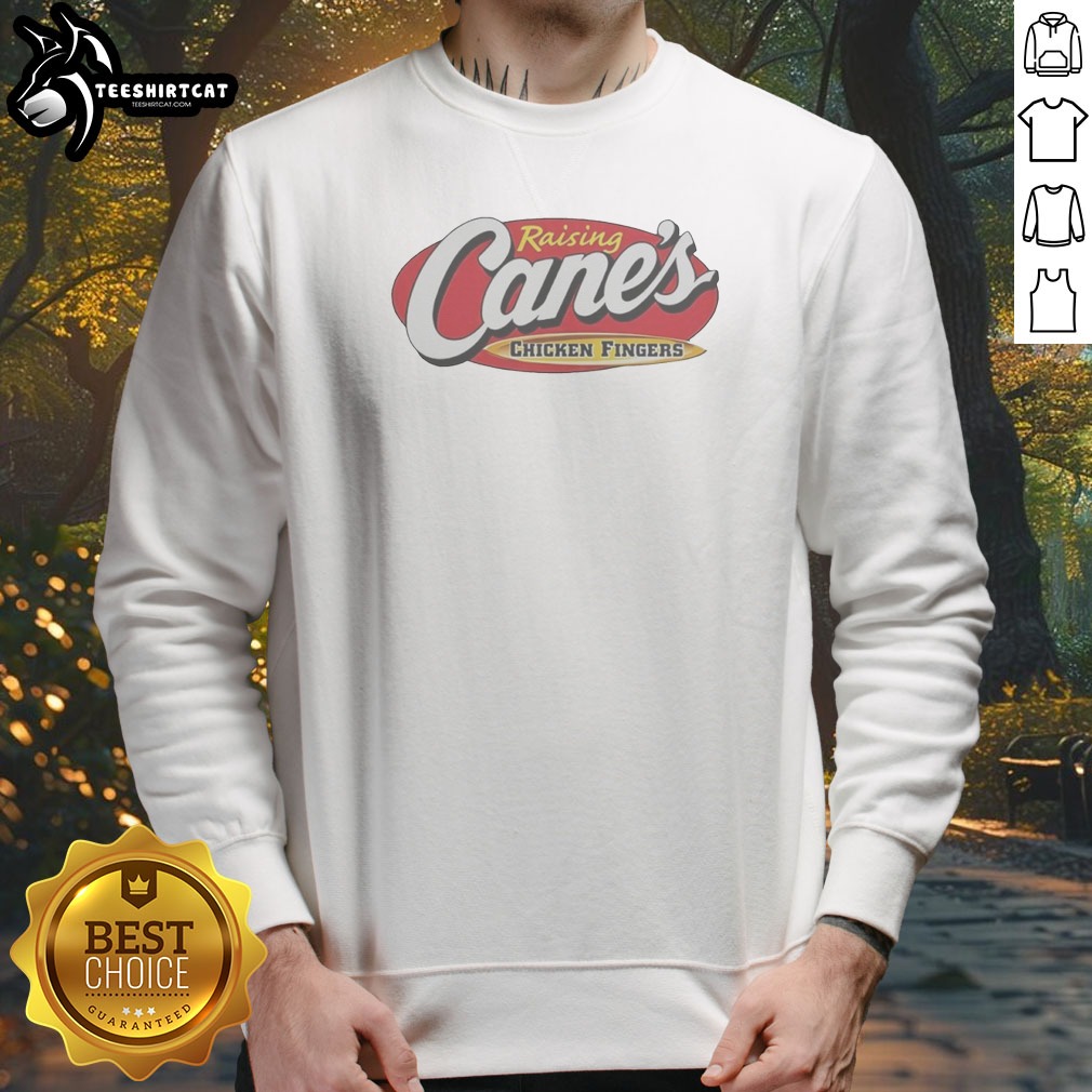 good-raising-cane-s-chicken-fingers-logo-sweatshirt Good Raising Cane'S Chicken Fingers Logo Sweatshirt in black, featuring bold white and red logo on front