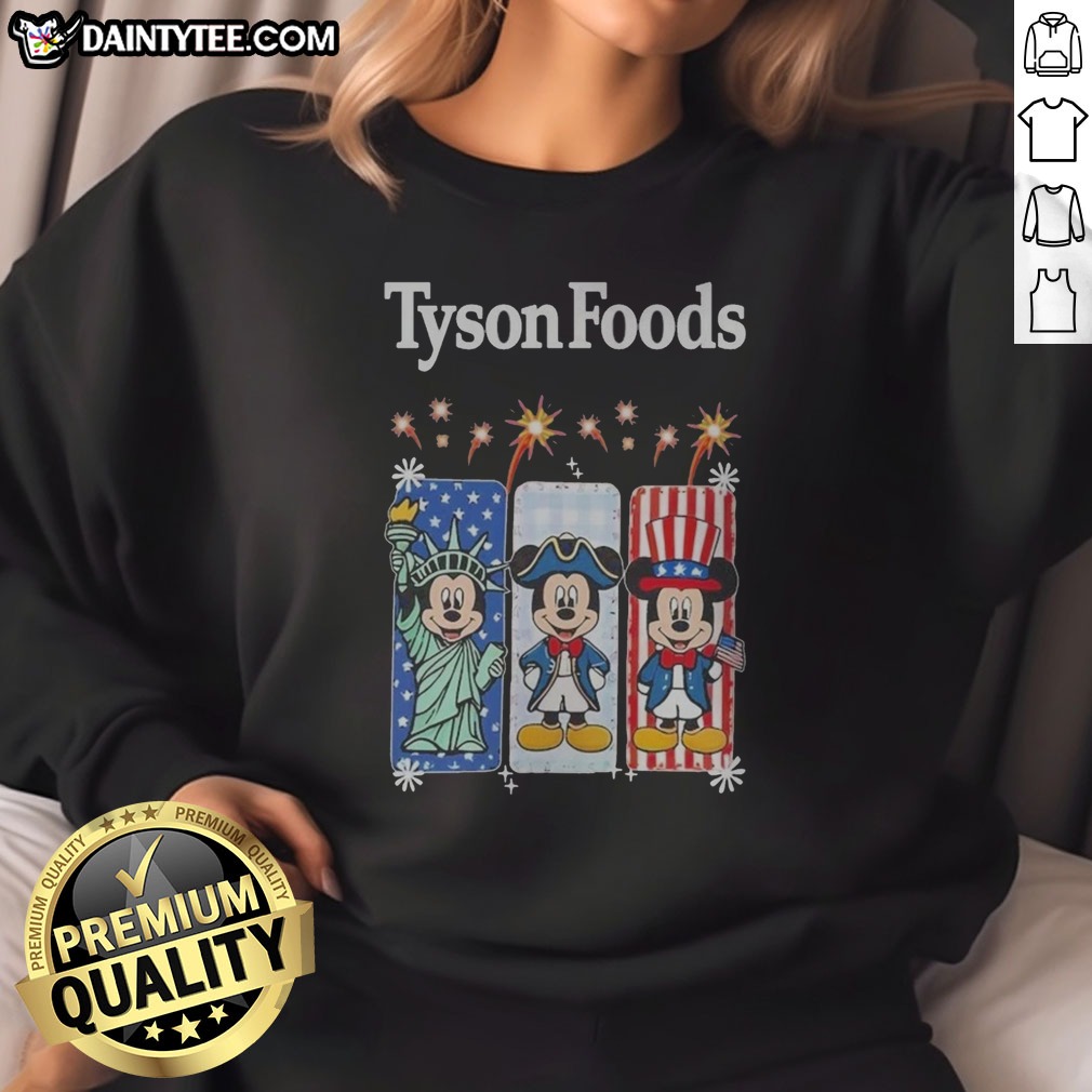 good-tyson-foods-mickey-mouse-statue-of-liberty-patriot-and-uncle-sam-sweatshirt Good Tyson Foods Mickey Mouse Statue Of Liberty Patriot And Uncle Sam Sweatshirt featuring patriotic graphic on cozy cotton blend