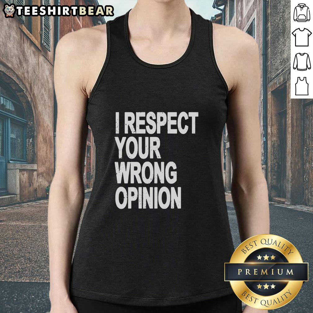 good-wrong-opinion-tank-top Model wearing a 'Good Wrong Opinion' tank top, showcasing a trendy graphic design perfect for casual summer outfits.