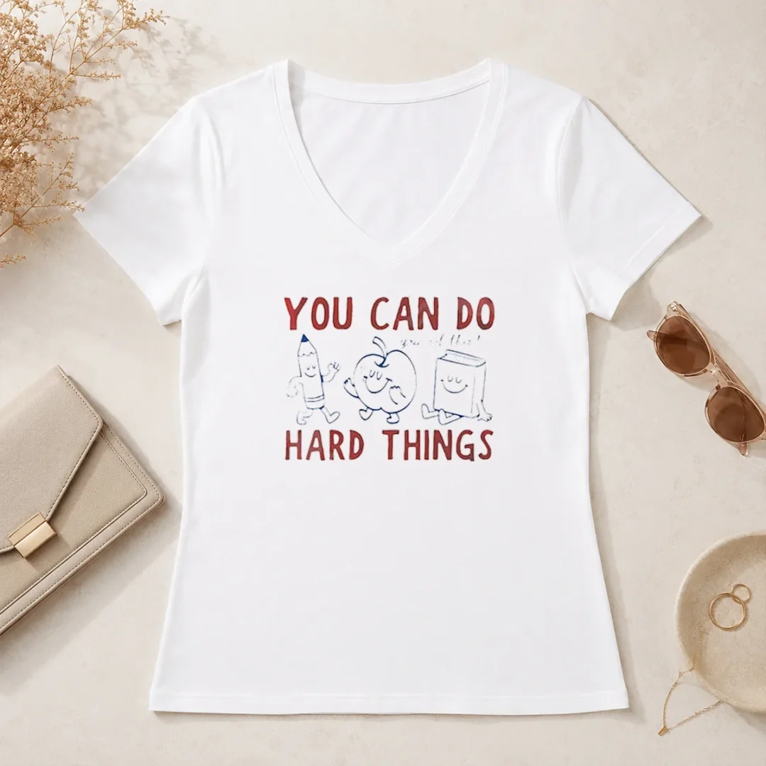 Good You Can Do Hard Things You Got This School Supplies Mascot V Neck Shirt Good You Can Do Hard Things You Got This School Supplies Mascot V-Neck Shirt